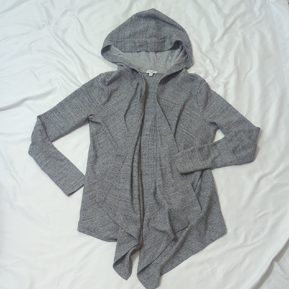 Splendid Hooded Cardigan, Color Gray, Size L